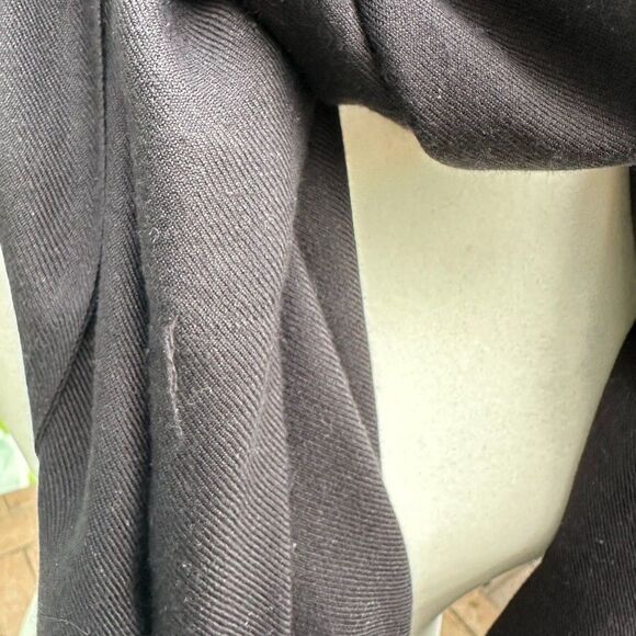 Vintage KC Malhan Black 100% Silk Scarf Beaded Fringe 84 inches Length Luxury - Picture 2 of 6